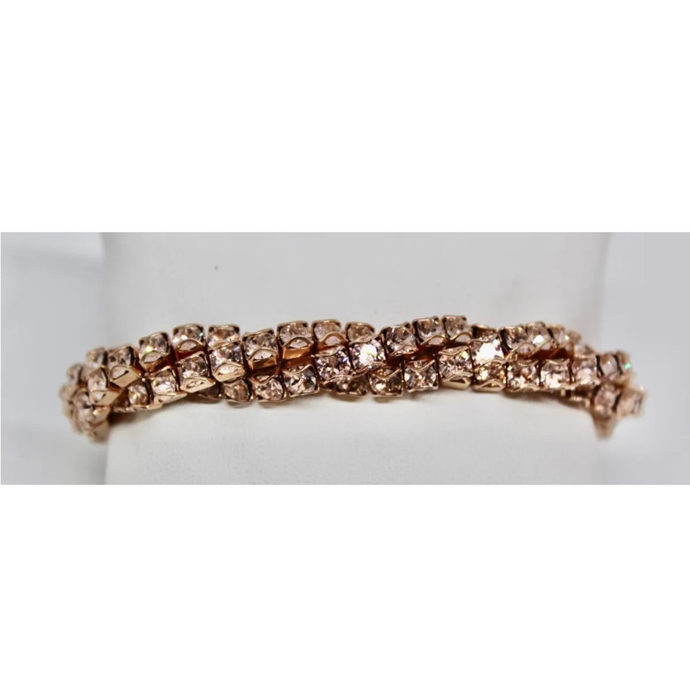 Gently Used Touchstone by Swarovski Blush Twisted Crystal Bracelet.